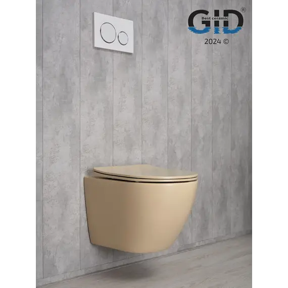 Безободковый подвесной унитаз микролифт дюропласт Gid Sr2198