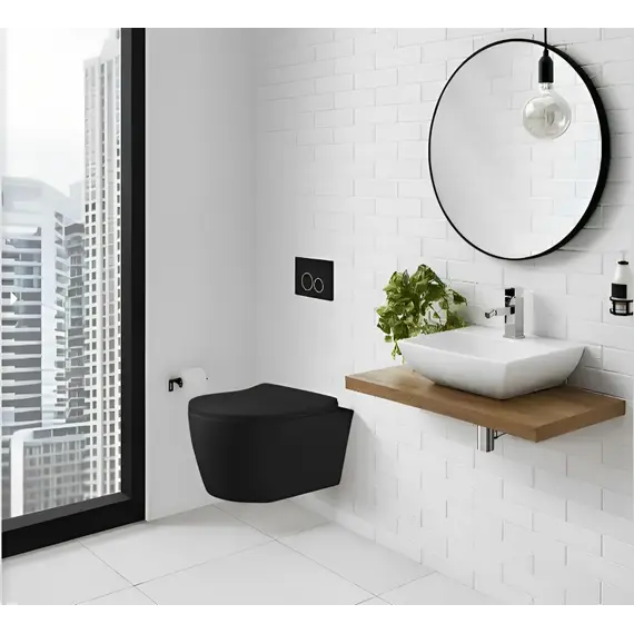 Унитаз Ceruttispa CT10016 SELLA Aria MBF подвесной безободковый, черный матовый