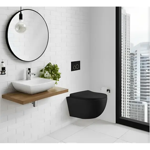 Унитаз Ceruttispa CT10017 ORLTER Aria MBF подвесной безободковый, черный матовый