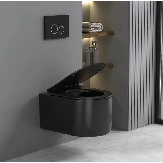 Унитаз Ceruttispa TANARO Aria MB CT9238 подвесной безободковый черный матовый