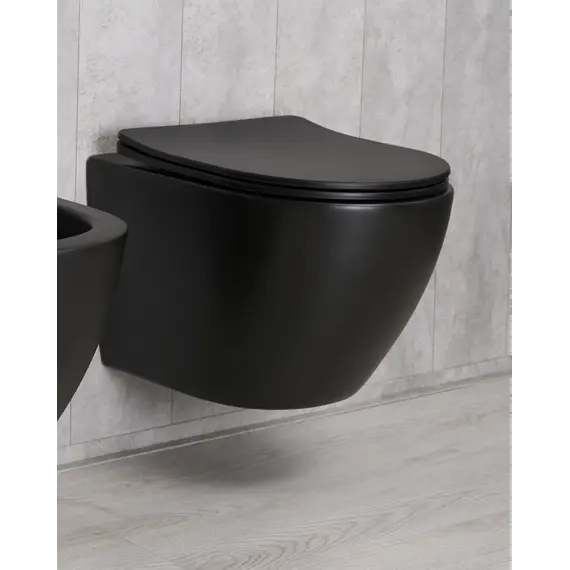 Безободковый подвесной унитаз микролифт дюропласт Gid Bm2198