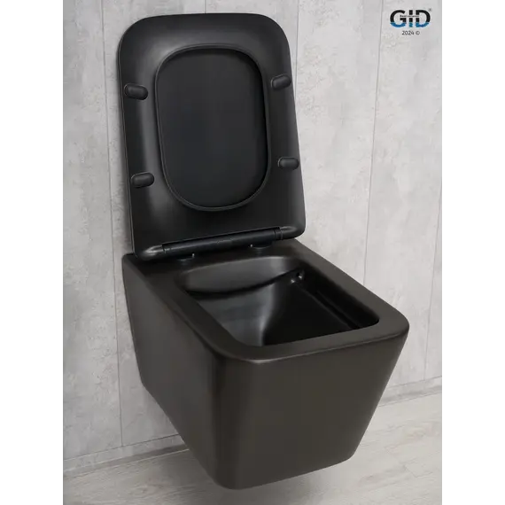 Безободковый подвесной унитаз микролифт дюропласт Gid Tr2144Bm