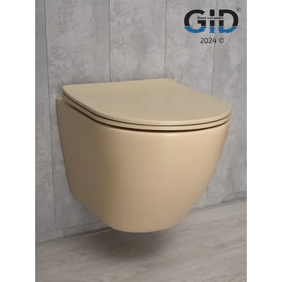 Безободковый подвесной унитаз микролифт дюропласт Gid Sr2198