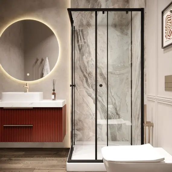 Душевой  уголок ZEQ911B  PARLY с поддоном