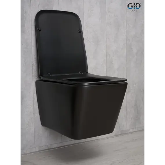 Безободковый подвесной унитаз микролифт дюропласт Gid Tr2144Bm