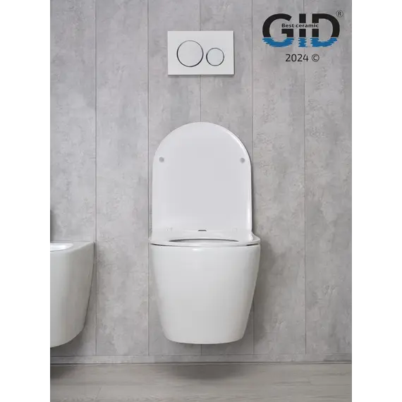 Безободковый подвесной унитаз микролифт дюропласт Gid Tr2198