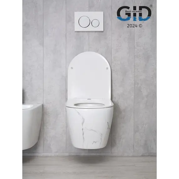 Безободковый подвесной унитаз микролифт дюропласт Gid Ws2198