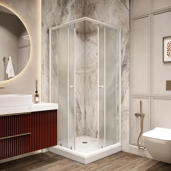 Душевой  уголок ZFQ81 PARLY с поддоном (80х80х195)