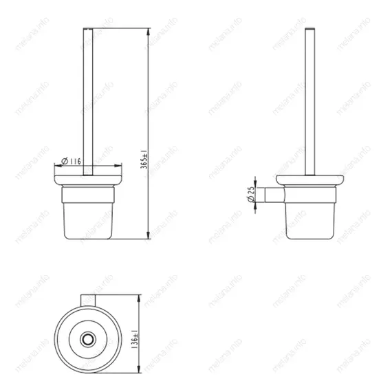 Ершик для унитаза подвесной MELANA сатин хром MLN-865006