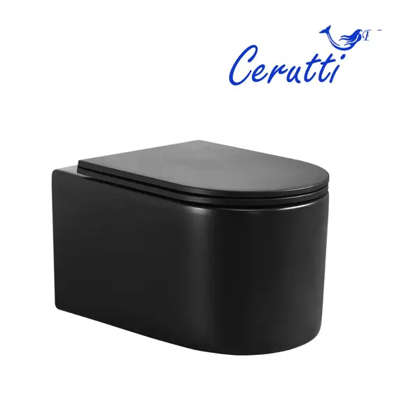 Унитаз Ceruttispa TANARO Aria MB CT9238 подвесной безободковый черный матовый