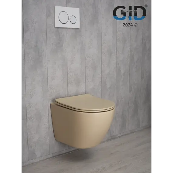 Безободковый подвесной унитаз микролифт дюропласт Gid Sr2198