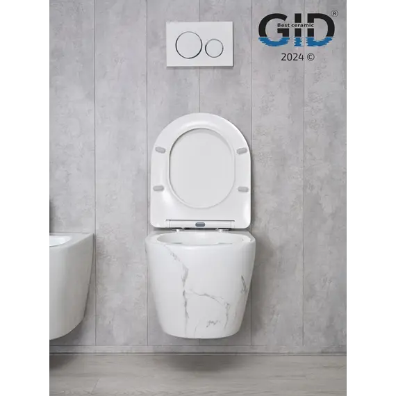 Безободковый подвесной унитаз микролифт дюропласт Gid Ws2198