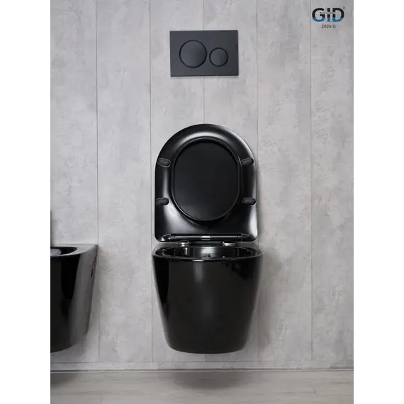 Безободковый подвесной унитаз микролифт дюропласт Gid Tr2198-18