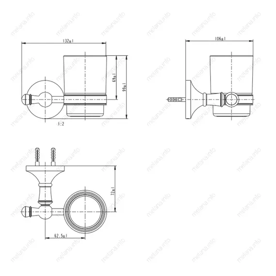 Стакан подвесной MELANA золото MLN-821010