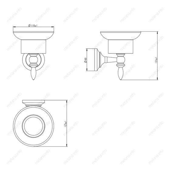 Мыльница  MELANA хром+золото MLN-820010-1