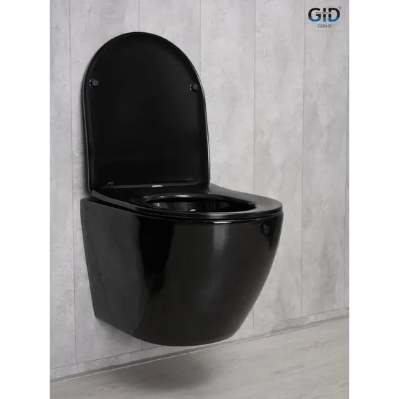 Безободковый подвесной унитаз микролифт дюропласт Gid Tr2198-18