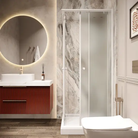 Душевой  уголок ZFQ81 PARLY с поддоном (80х80х195)