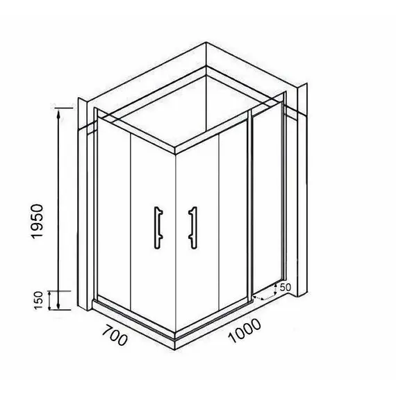Душевой уголок Quadro QZ71S/QZ81S PARLY с поддоном, тонированное