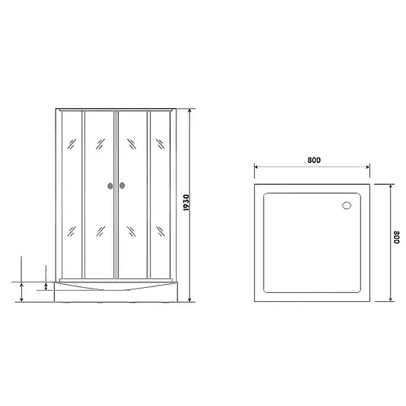 Душевой  уголок ZQ8111  PARLY с поддоном