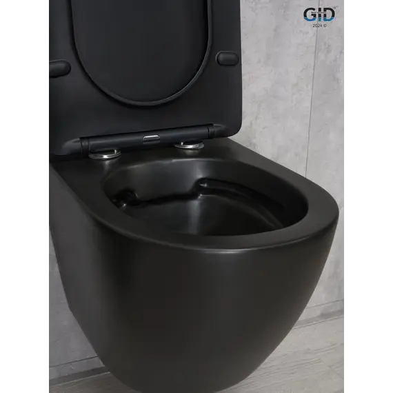 Безободковый подвесной унитаз микролифт дюропласт Gid Bm2198