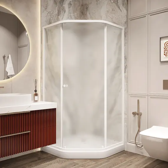 Душевой уголок ZEР91FR  PARLY с поддоном (90х90х197)