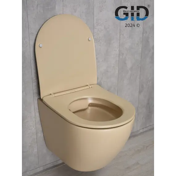 Безободковый подвесной унитаз микролифт дюропласт Gid Sr2198