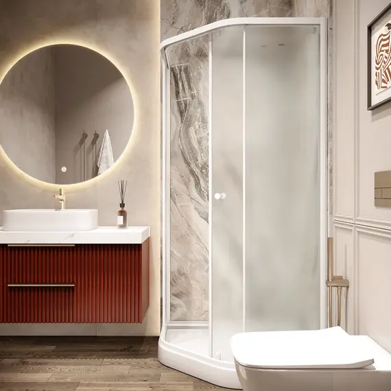 Душевой уголок ZEР91FR  PARLY с поддоном (90х90х197)