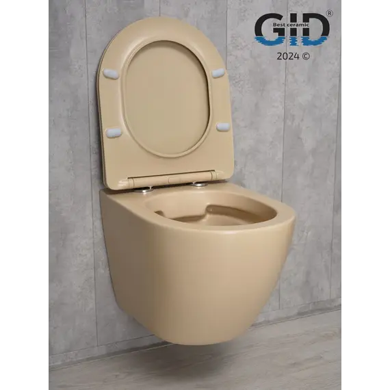 Безободковый подвесной унитаз микролифт дюропласт Gid Sr2198