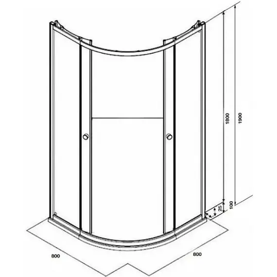 Душевой  уголок ZF81  PARLY с поддоном