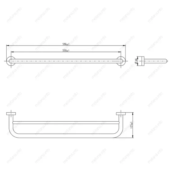 Двойная штанга для полотенец MELANA сатин хром MLN-866002