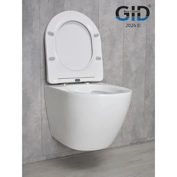 Безободковый подвесной унитаз микролифт дюропласт Gid Tr2198