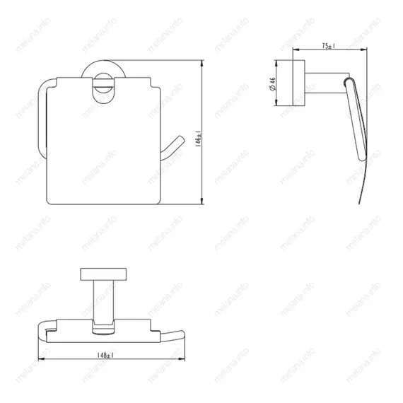 Держатель туалетной бумаги MELANA сатин хром MLN-861007