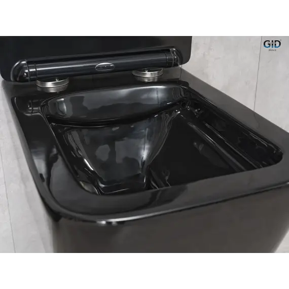 Безободковый подвесной унитаз микролифт дюропласт Gid Tr2144BL