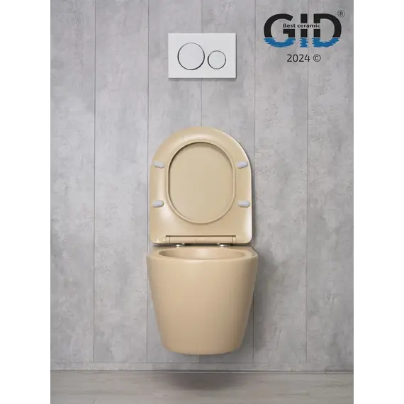 Безободковый подвесной унитаз микролифт дюропласт Gid Sr2198