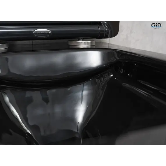 Безободковый подвесной унитаз микролифт дюропласт Gid Tr2144BL