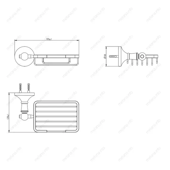 Мыльница металлическая MELANA золото MLN-821012