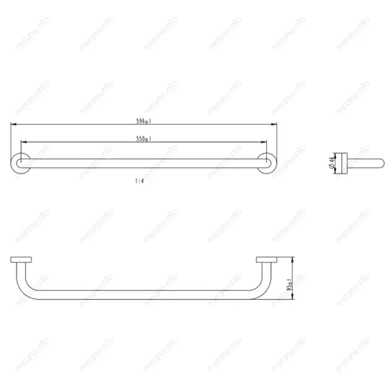 Штанга для полотенец MELANA сатин хром MLN-866001