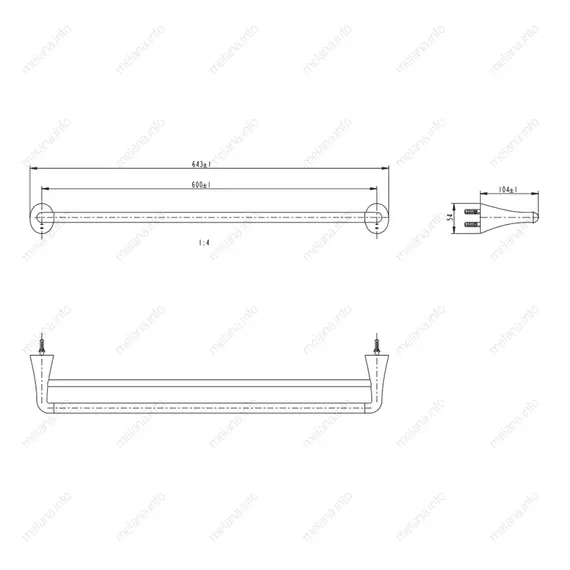 Двойная штанга для полотенец MELANA AISI201+цинк сатин MLN-803002