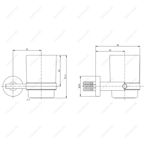 Стакан подвесной MELANA сатин хром MLN-861010