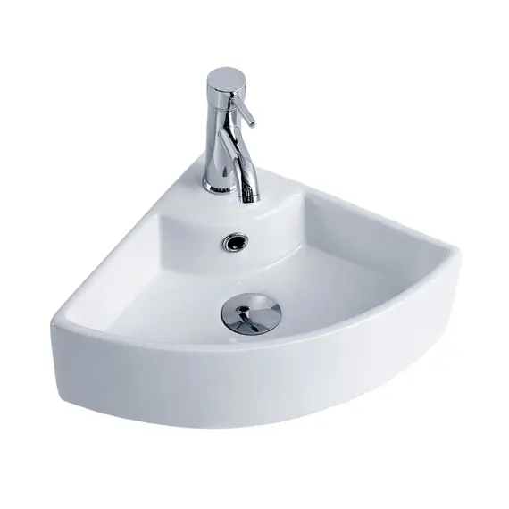 Подвесная угловая белая раковина для ванной Gid N9067b