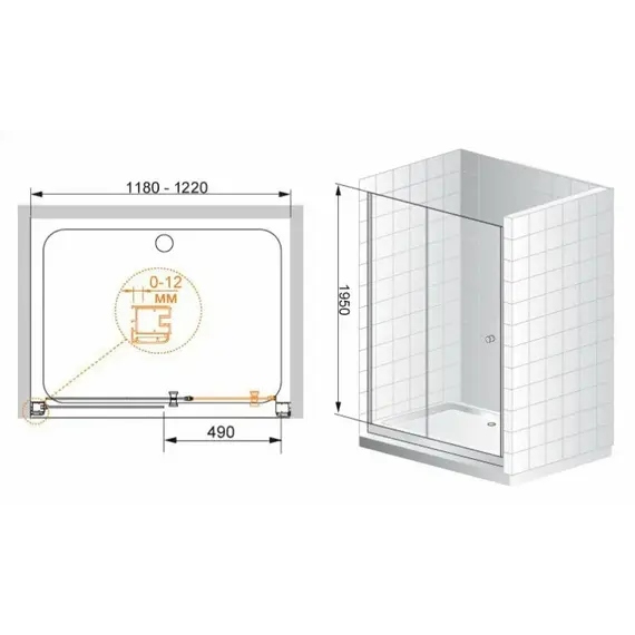 Душевая дверь CEZARES ANIMA-W-BF-1-C-Cr
