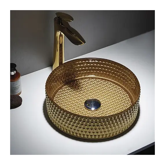 Раковина Ceramalux GL05 стекло золото