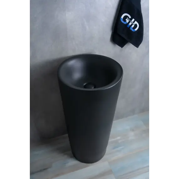 Напольная черная раковина для ванной Gid Nb130bg