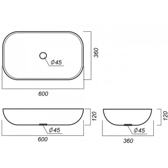 Умывальник накладной SanitaLux INFINITY 60 Белый