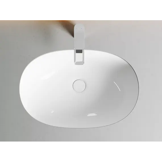 Умывальник Ceramica Nova овальный встраиваемый под столешницу Element 565*385*210мм, с крепежом и шаблоном для установки