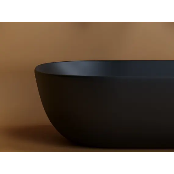 Умывальник чаша Ceramica Nova накладная прямоугольная (цвет Черный Матовый) Element 455*325*135мм