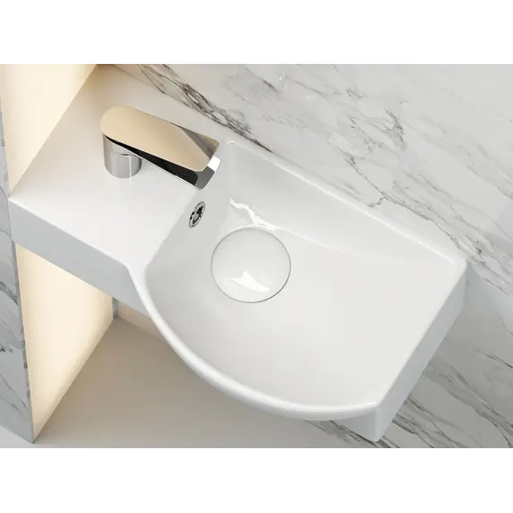 Умывальник Ceramica Nova CN6039 L/R подвесной прямоугольный  с крепежом  Element 400*220*120мм