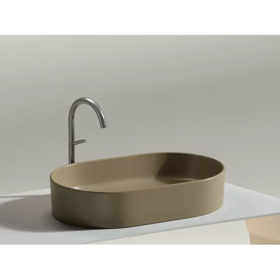 Умывальник чаша Ceramica Nova накладная овальная (цвет Капучино Матовый) Element 608*385*122мм