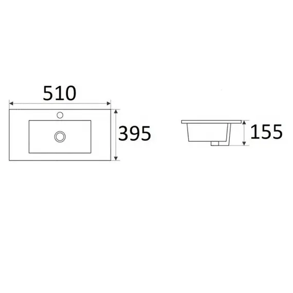 Раковина врезная прямоугольная CeramaLux 9393