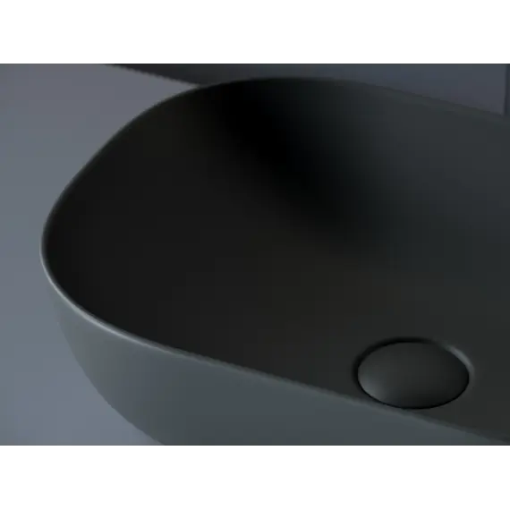 Умывальник чаша Ceramica Nova накладная прямоугольная (цвет Темный Антрацит Матовый) Element 455*325*135мм